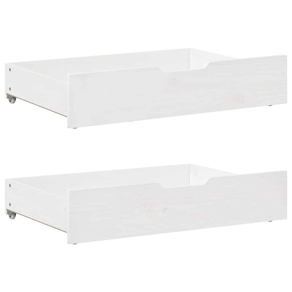 Uttrekkbar Dagseng Med Skuffer Uten Madrass Hvit 80X200 Cm