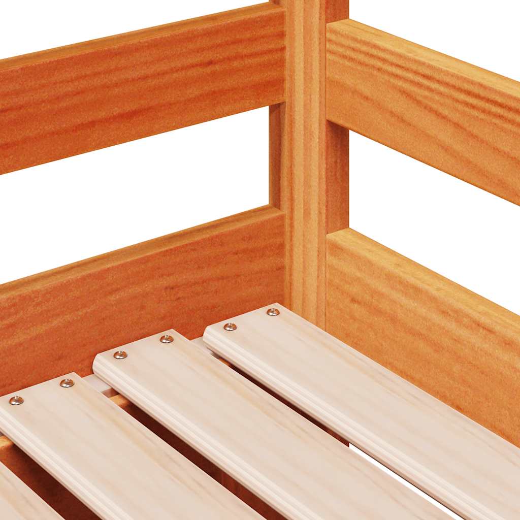 Uttrekkbar Dagseng Med Skuffer Voksbrun 80X200 Cm Heltre Furu