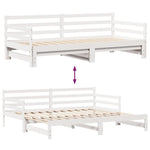 Uttrekkbar Dagseng Med Skuffer Uten Madrass Hvit 90X200 Cm