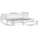 Uttrekkbar Dagseng Med Skuffer Uten Madrass 80X200 Cm