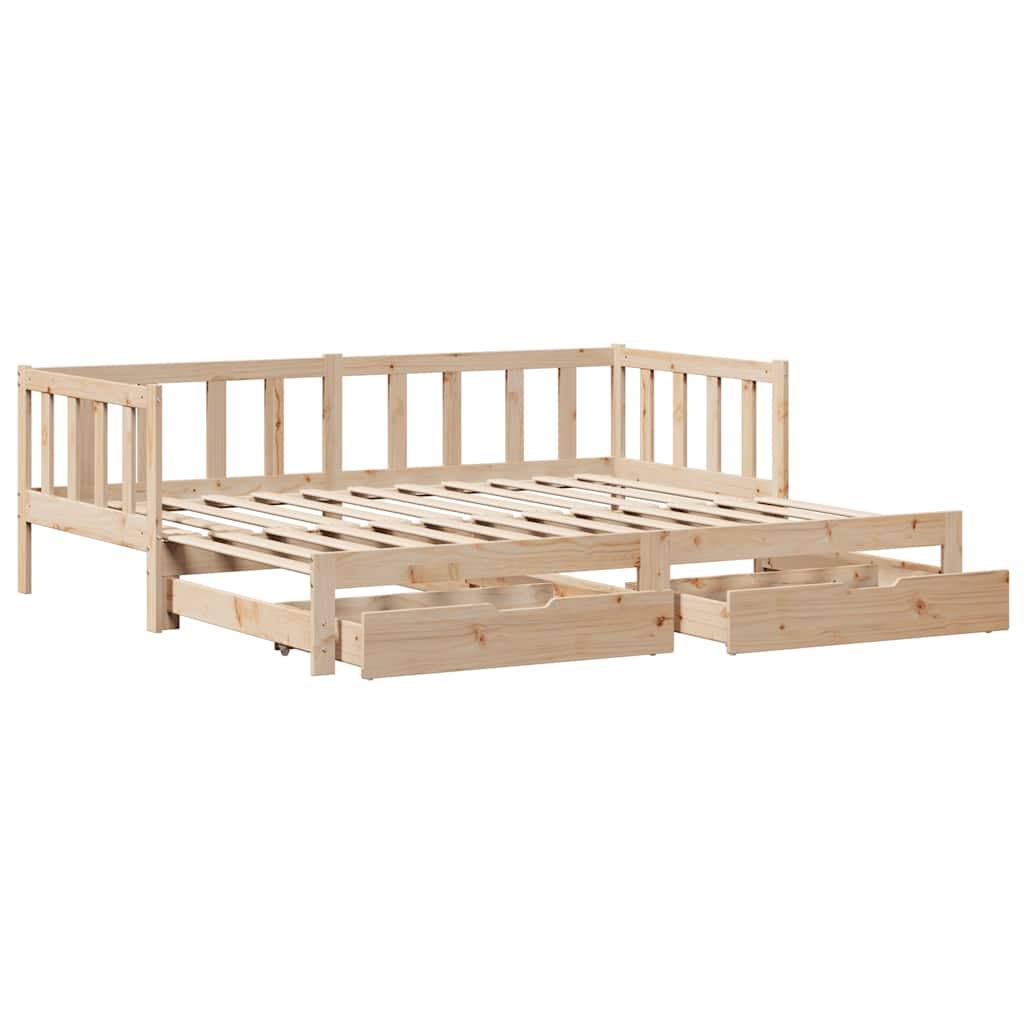 Uttrekkbar Dagseng Med Skuffer Uten Madrass 90X200 Cm