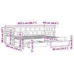 Uttrekkbar Dagseng Med Skuffer Uten Madrass Hvit 90X200 Cm