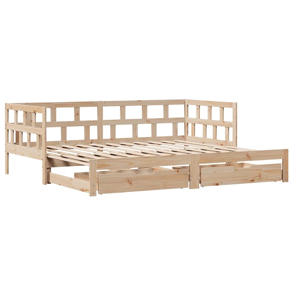 Uttrekkbar Dagseng Med Skuffer Uten Madrass 80X200 Cm
