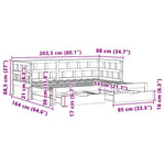 Uttrekkbar Dagseng Med Skuffer Uten Madrass Hvit 80X200 Cm