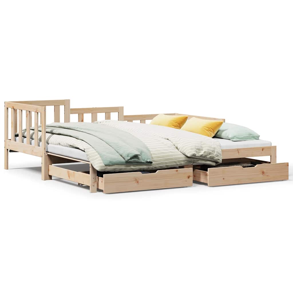 Uttrekkbar Dagseng Med Skuffer Uten Madrass 90X190 Cm