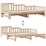 Uttrekkbar Dagseng Med Skuffer Uten Madrass 90X190 Cm