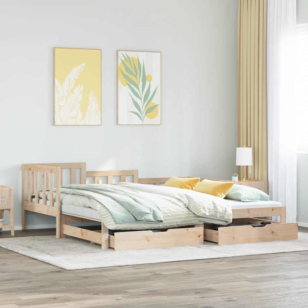 Uttrekkbar Dagseng Med Skuffer Uten Madrass 90X190 Cm
