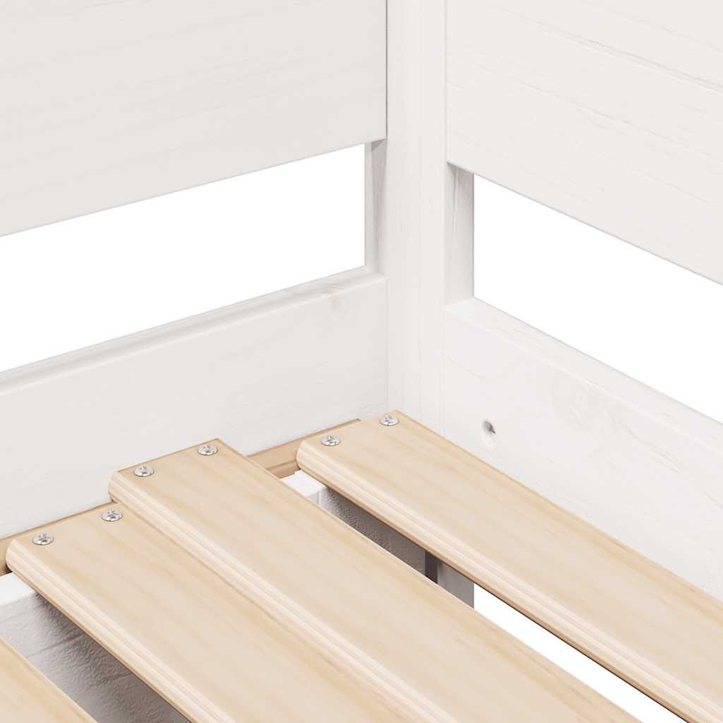 Uttrekkbar Dagseng Med Skuffer Uten Madrass Hvit 80X200 Cm