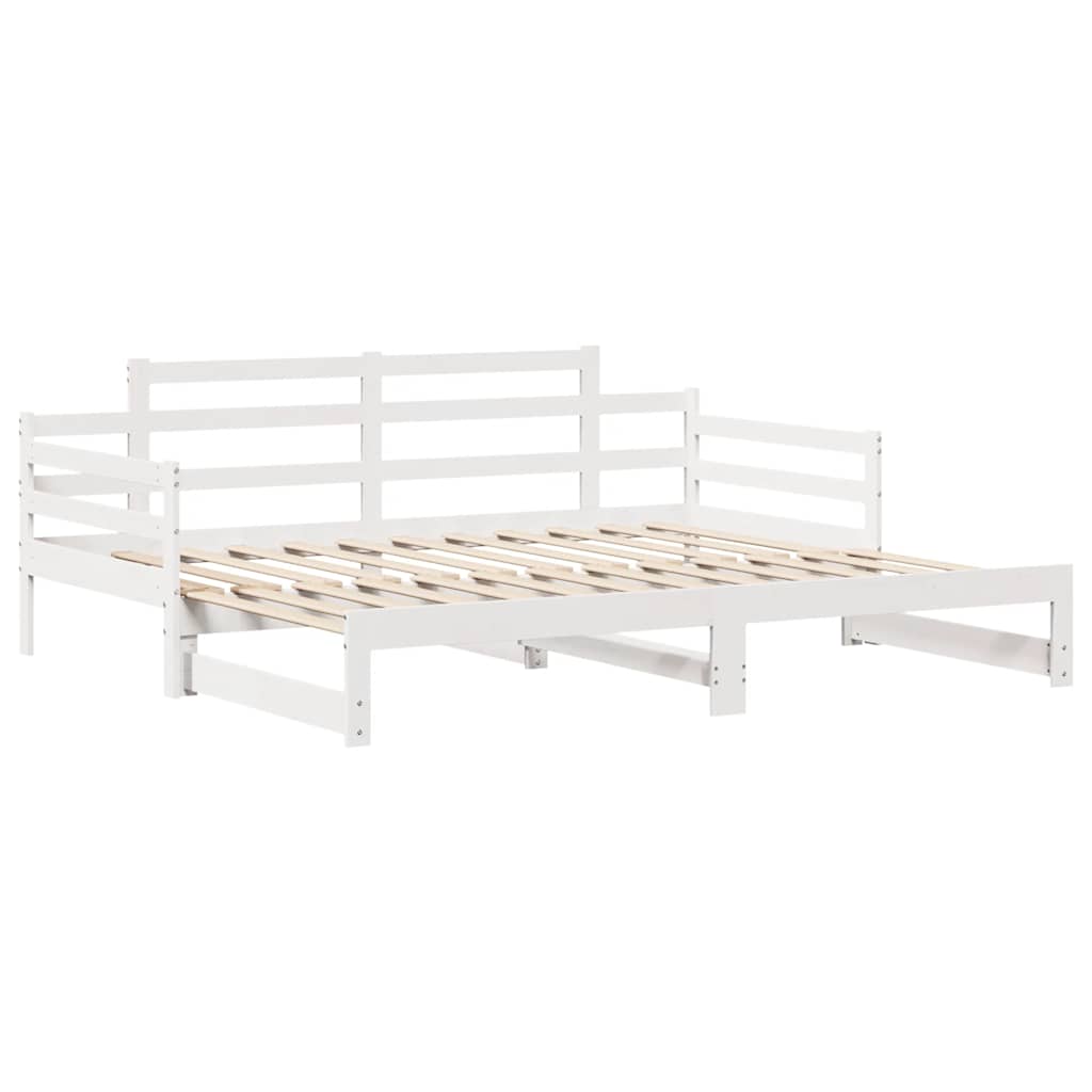 Uttrekkbar Dagseng Med Skuffer Uten Madrass Hvit 80X200 Cm