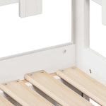 Uttrekkbar Dagseng Med Skuffer Uten Madrass Hvit 80X200 Cm