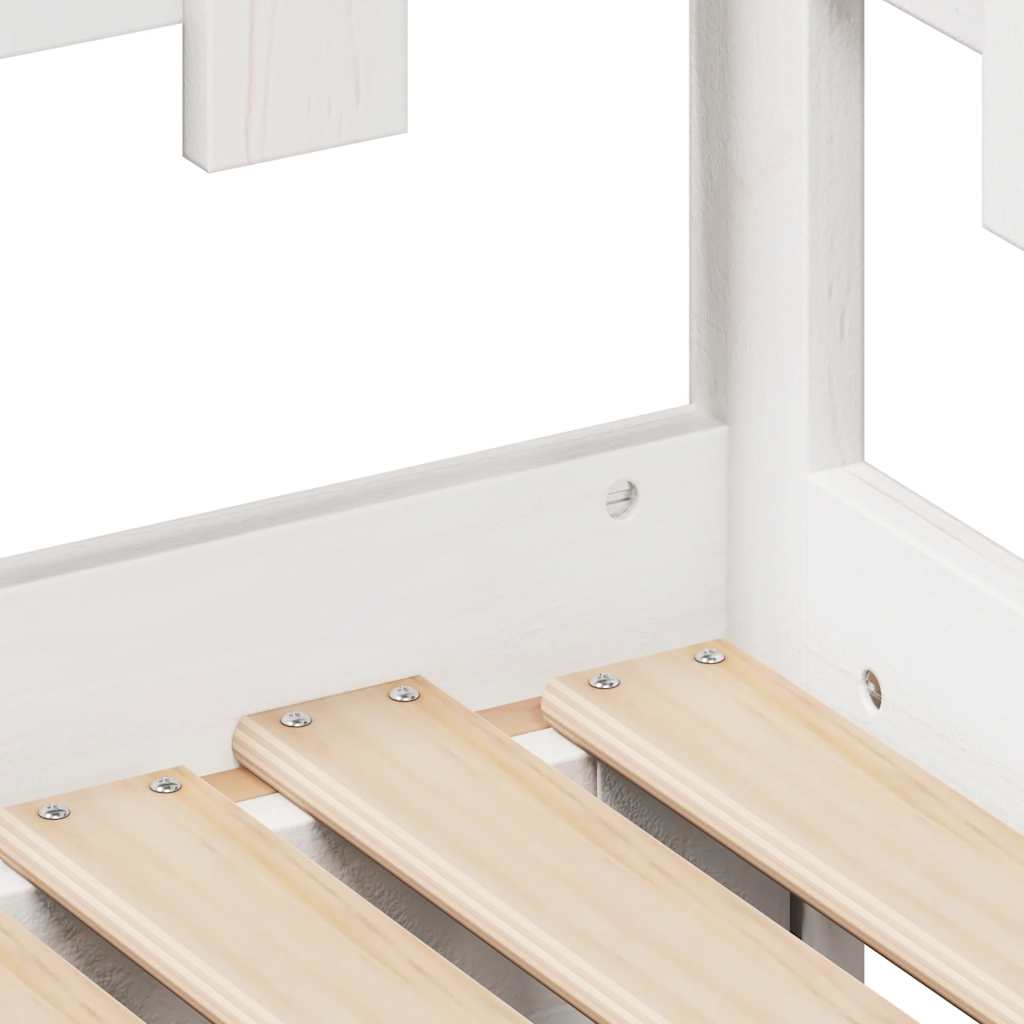 Uttrekkbar Dagseng Med Skuffer Uten Madrass Hvit 80X200 Cm