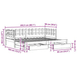Uttrekkbar Dagseng Med Skuffer Uten Madrass Hvit 90X200 Cm