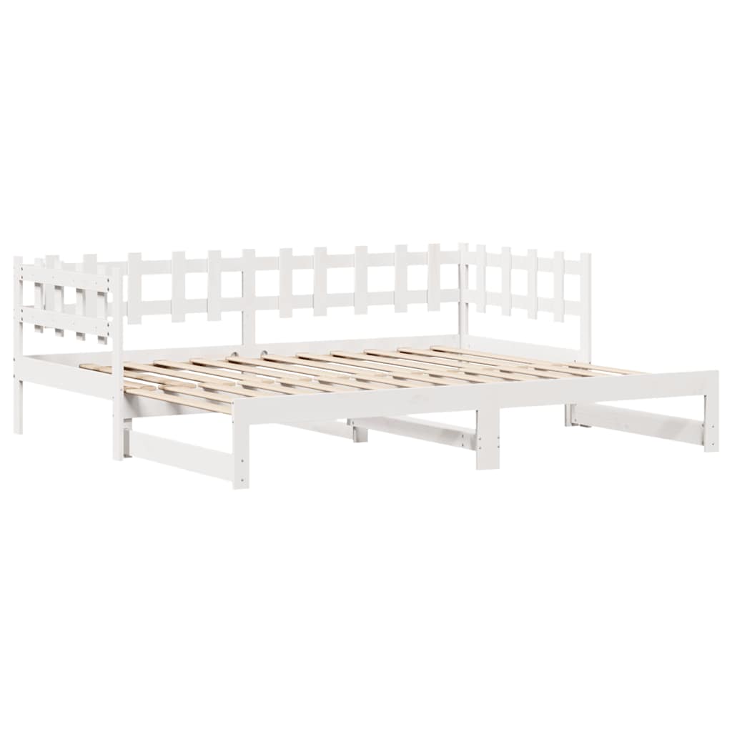 Uttrekkbar Dagseng Med Skuffer Uten Madrass Hvit 90X200 Cm