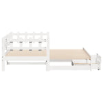 Uttrekkbar Dagseng Med Skuffer Uten Madrass Hvit 90X200 Cm