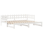 Uttrekkbar Dagseng Med Skuffer Uten Madrass Hvit 90X190 Cm