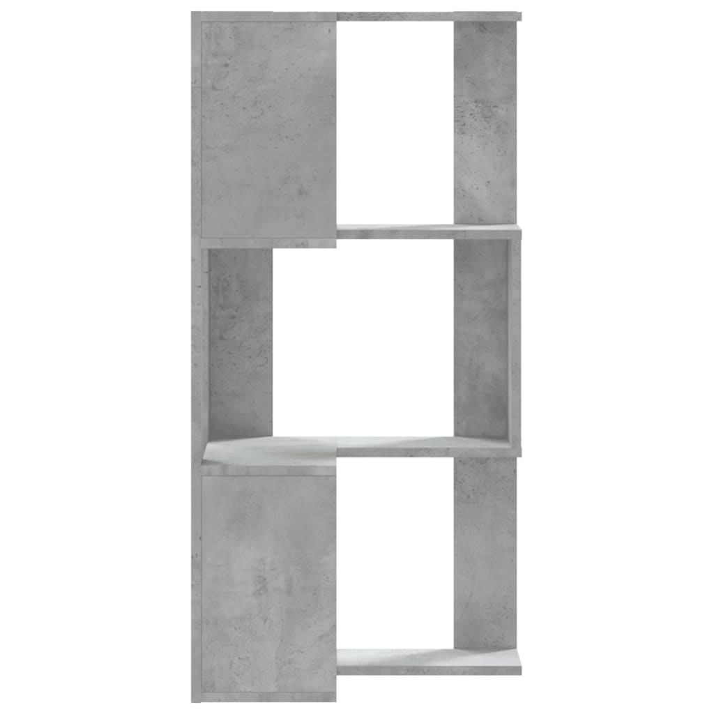 Bokhylle Hjørne 3 Etasjer Betonggrå 50X50X102 Cm Konstruert Tre