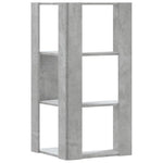 Bokhylle Hjørne 3 Etasjer Betonggrå 50X50X102 Cm Konstruert Tre