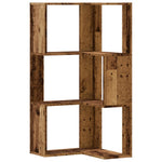 Bokhylle Hjørne 3 Lag Gammelt Tre 50X50X102 Cm Konstruert Tre