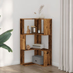 Bokhylle Hjørne 3 Lag Gammelt Tre 50X50X102 Cm Konstruert Tre