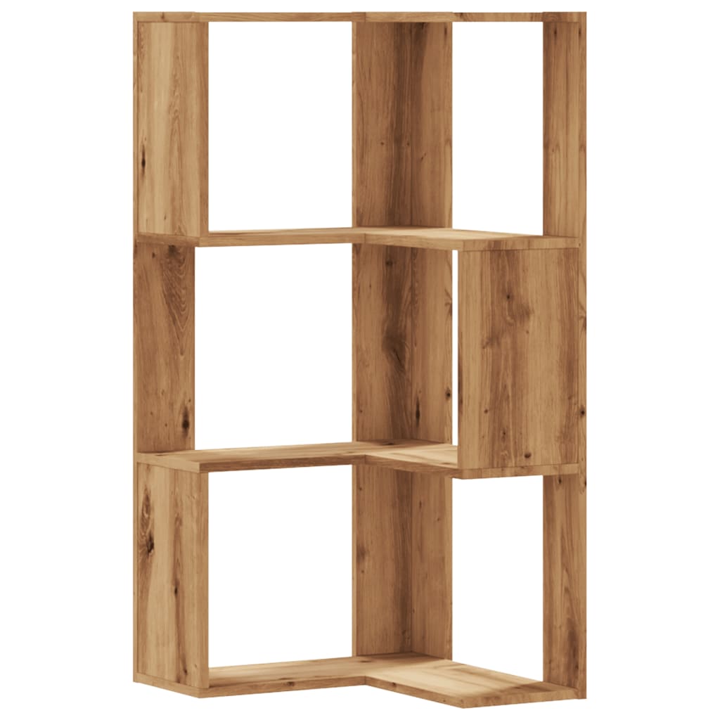 Bokhylle 3 Etasjer Artisan Eik 50X50X102 Cm Konstruert Tre