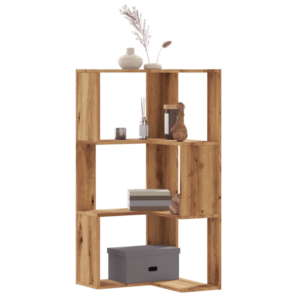 Bokhylle 3 Etasjer Artisan Eik 50X50X102 Cm Konstruert Tre