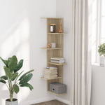 Veggmontert Hylle Sonoma Eik 36,5X36,5X140 Cm Konstruert Tre