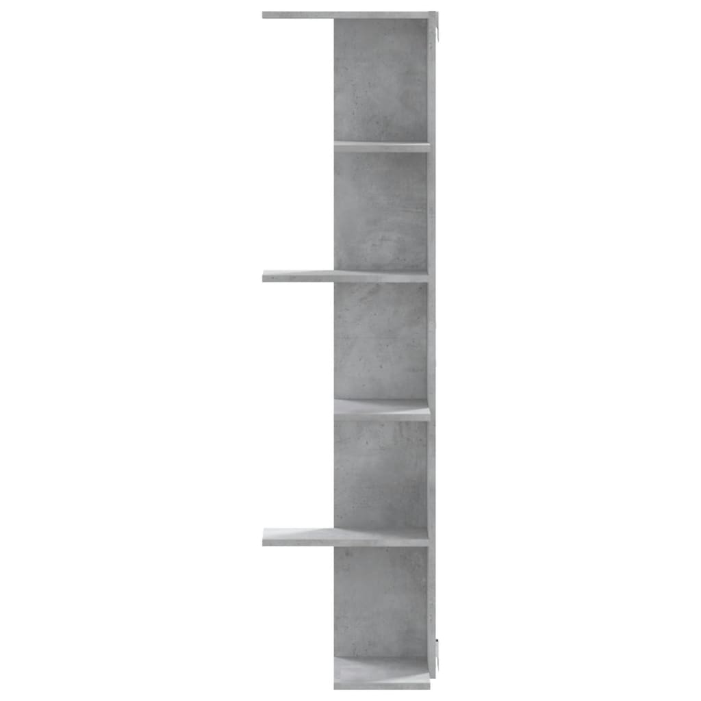 Veggmontert Hylle Betonggrå 36,5X36,5X140 Cm Konstruert Tre