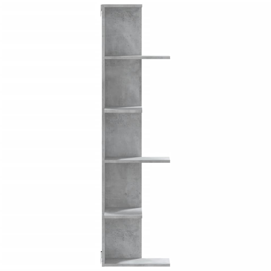 Veggmontert Hylle Betonggrå 36,5X36,5X140 Cm Konstruert Tre