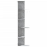 Veggmontert Hylle Betonggrå 36,5X36,5X140 Cm Konstruert Tre