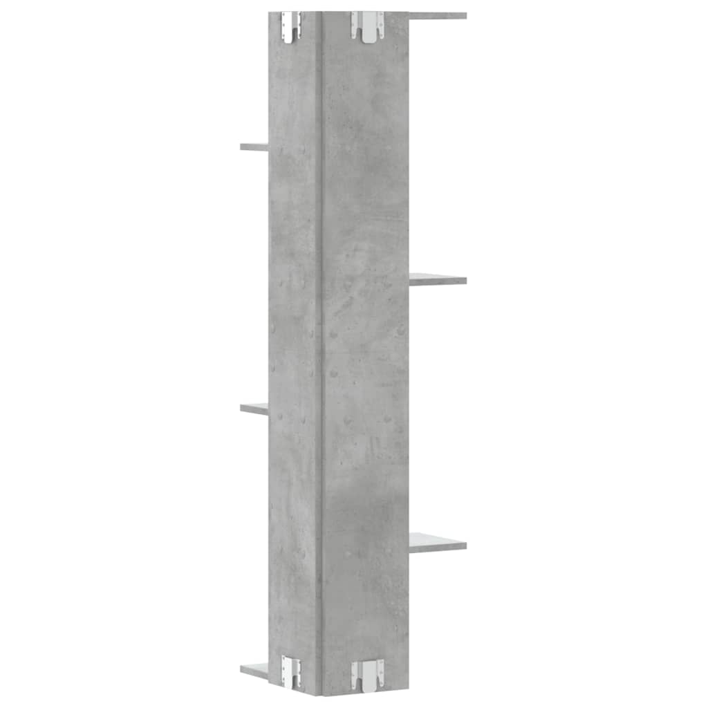 Veggmontert Hylle Betonggrå 36,5X36,5X140 Cm Konstruert Tre