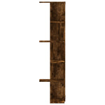 Veggmontert Hjørnehylle Røkt Eik 36,5X36,5X140Cm Konstruert Tre