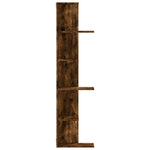 Veggmontert Hjørnehylle Røkt Eik 36,5X36,5X140Cm Konstruert Tre