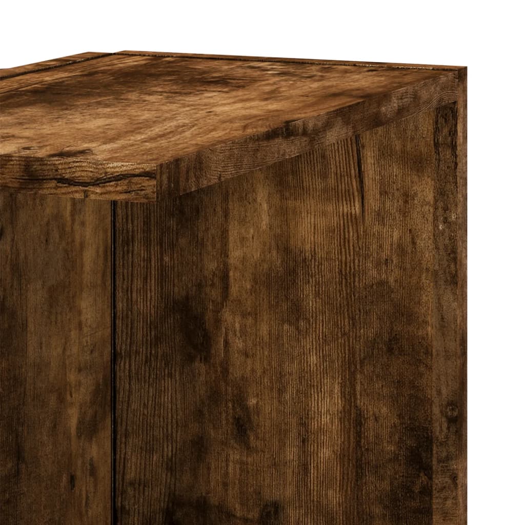 Veggmontert Hjørnehylle Røkt Eik 36,5X36,5X140Cm Konstruert Tre