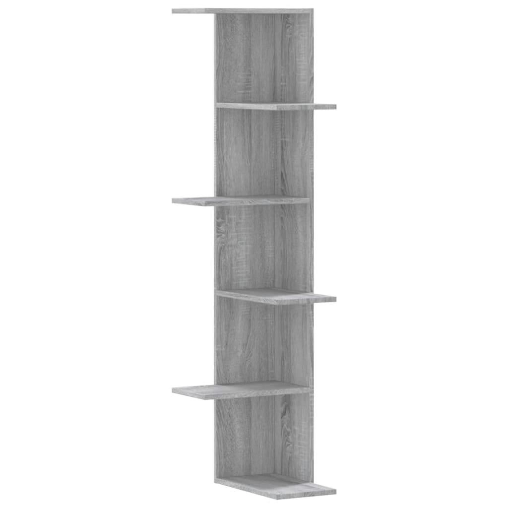 Veggmontert Hylle Grå Sonoma 36,5X36,5X140 Cm Konstruert Tre