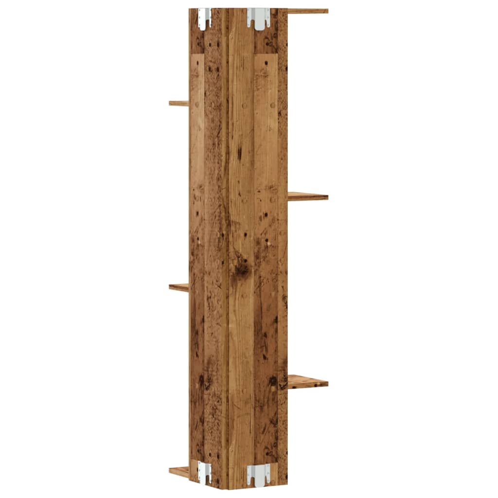 Veggmontert Hylle Gammelt Tre 36,5X36,5X140 Cm Konstruert Tre