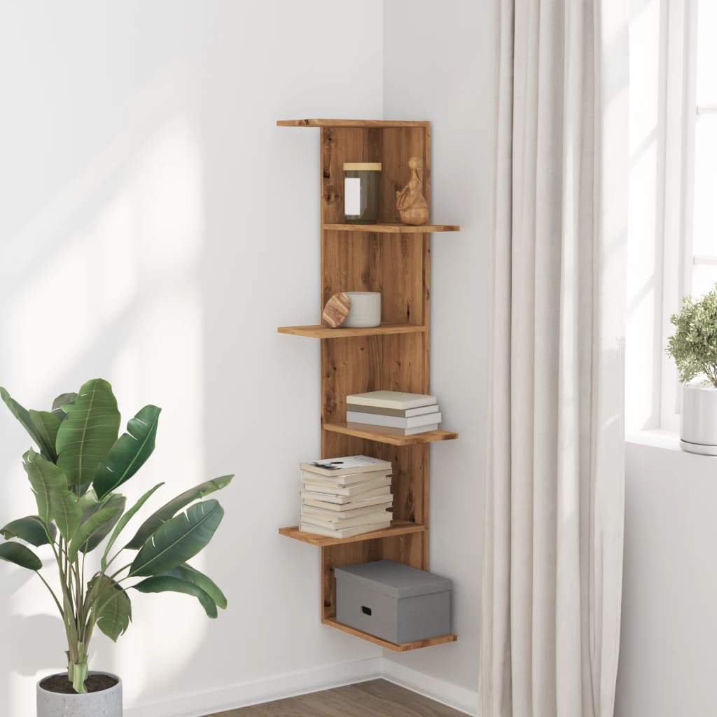 Veggmontert Hylle Artisan Eik 36,5X36,5X140 Cm Konstruert Tre