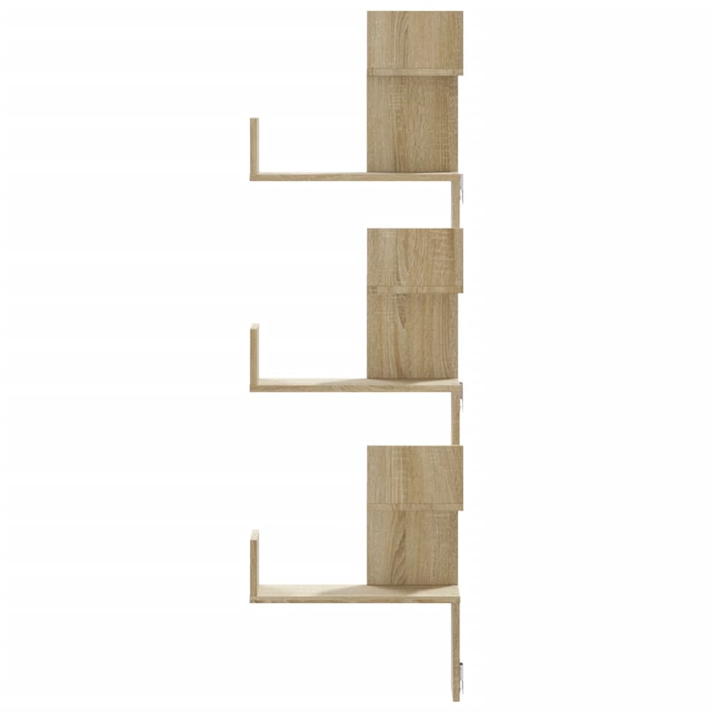 Veggmontert Hjørnehylle Sonoma Eik 45X45X147 Cm Konstruert Tre
