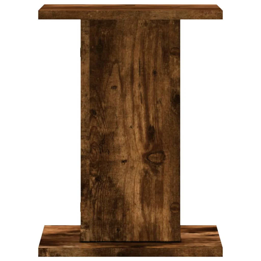 Høyttalerstativ 2 Stk Røkt Eik 30X30X40 Cm Konstruert Tre