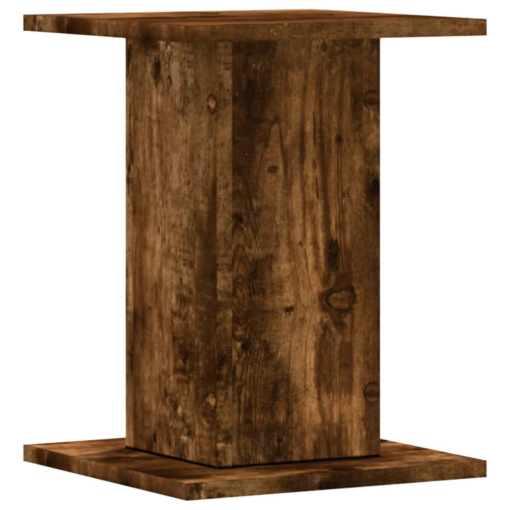 Høyttalerstativ 2 Stk Røkt Eik 30X30X40 Cm Konstruert Tre