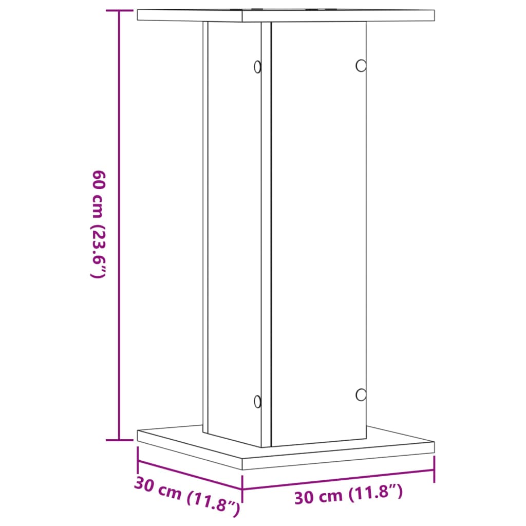 Høyttalerstativ 2 Stk Gammelt Tre 30X30X60 Cm Konstruert Tre