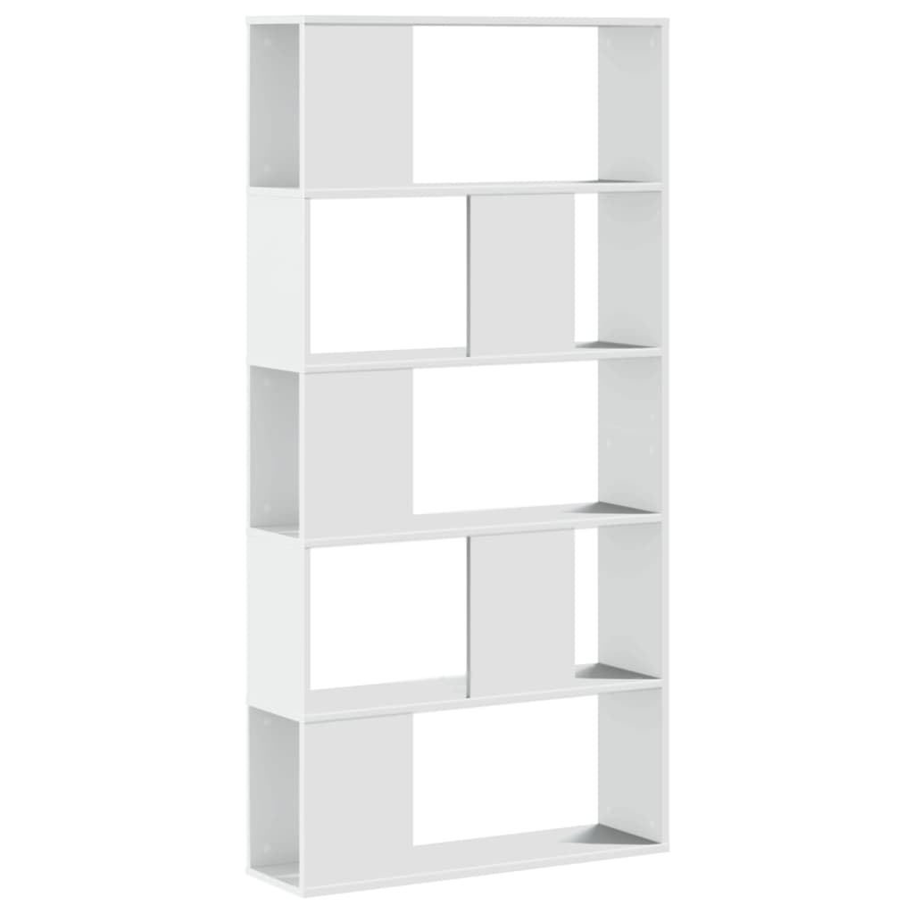 Bokhylle 5 Etasjer Hvit 80,5X23,5X162,5 Cm Konstruert Tre