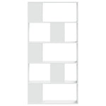 Bokhylle 5 Etasjer Hvit 80,5X23,5X162,5 Cm Konstruert Tre