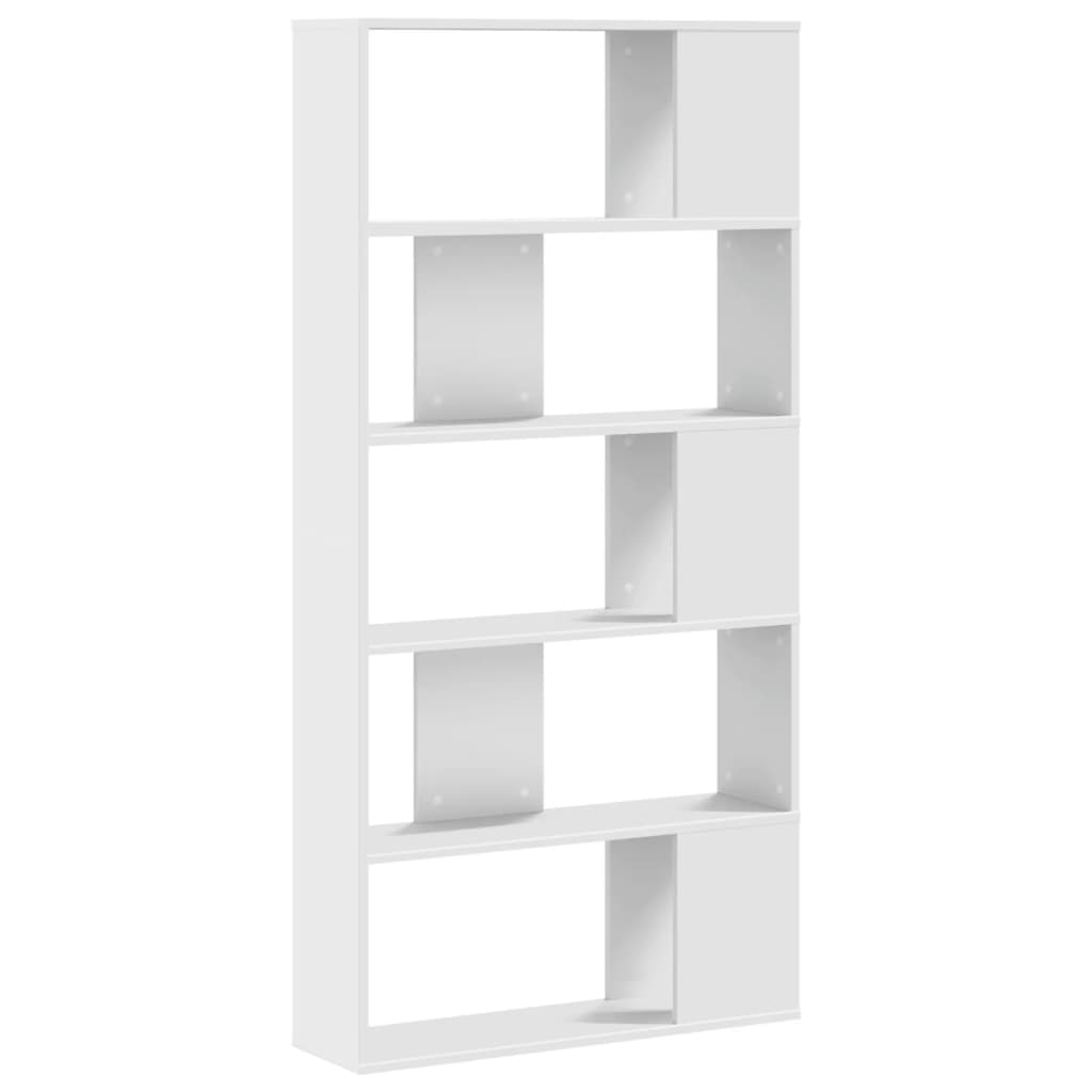 Bokhylle 5 Etasjer Hvit 80,5X23,5X162,5 Cm Konstruert Tre