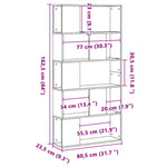 Bokhylle 5 Etasjer Hvit 80,5X23,5X162,5 Cm Konstruert Tre