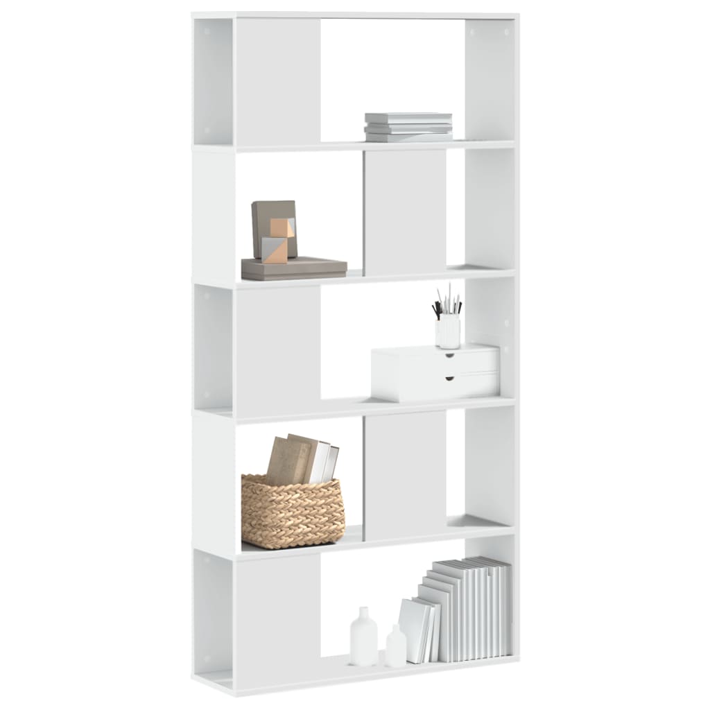 Bokhylle 5 Etasjer Hvit 80,5X23,5X162,5 Cm Konstruert Tre