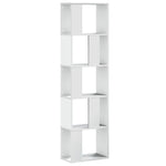 Bokhylle 5 Etasjer Hvit 45X23,5X162,5 Cm Konstruert Tre
