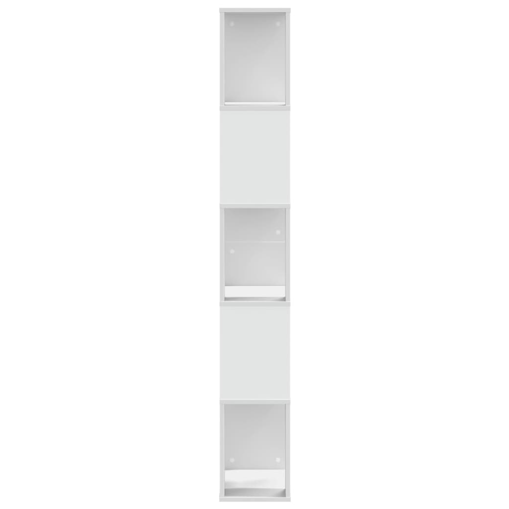 Bokhylle 5 Etasjer Hvit 45X23,5X162,5 Cm Konstruert Tre