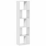 Bokhylle 5 Etasjer Hvit 45X23,5X162,5 Cm Konstruert Tre