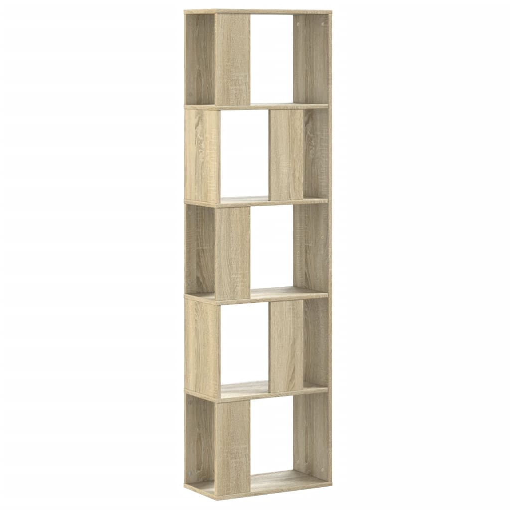 Bokhylle 5 Etasjer Sonoma Eik 45X23,5X162,5 Cm Konstruert Tre