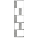 Bokhylle 5 Etasjer Betonggrå 45X23,5X162,5 Cm Konstruert Tre
